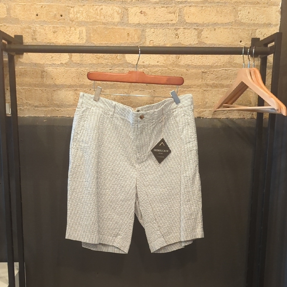J. Hilburn Blue And White Striped Shorts
